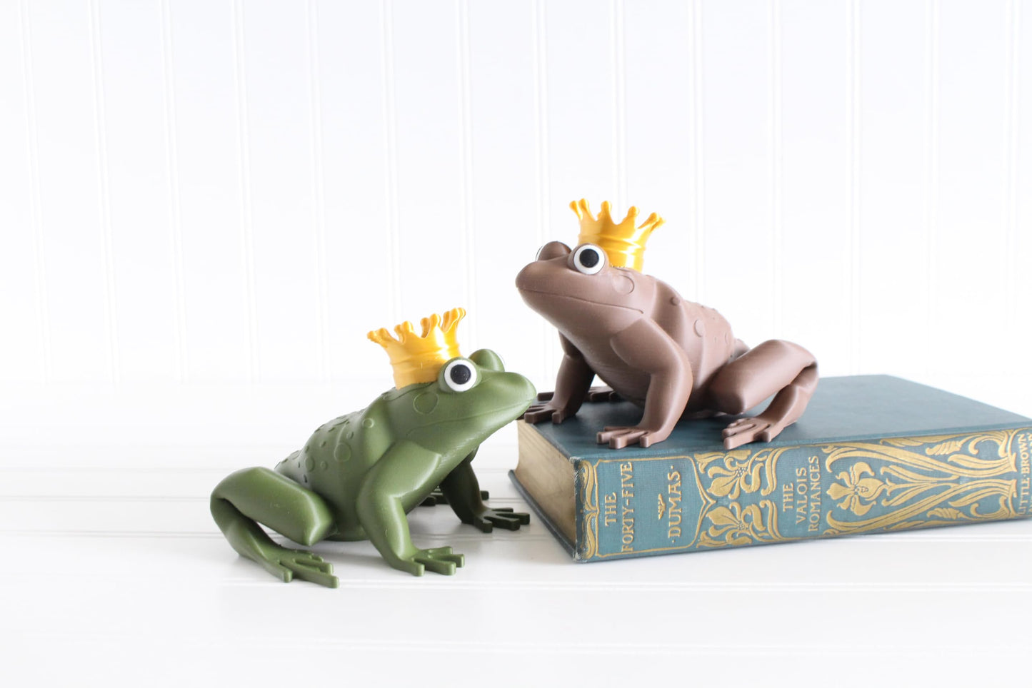 Frog Prince Figurine, Frog King with Crown, Fairytale Nursery Decor