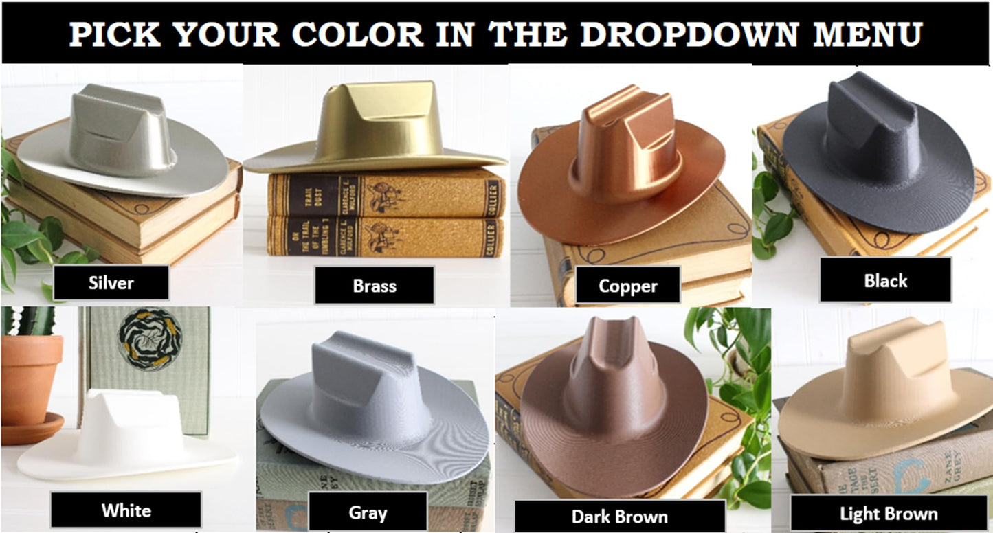 Cowboy Hat Decor, Cowgirl Hat Figurine, Country Western Home Decor, Southwestern Party Decor