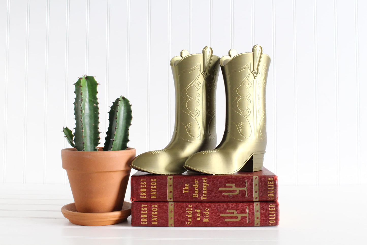 Cowboy Boot Figurine, Country Western Home Decor, Gifts for Cowgirls, Boot Vase