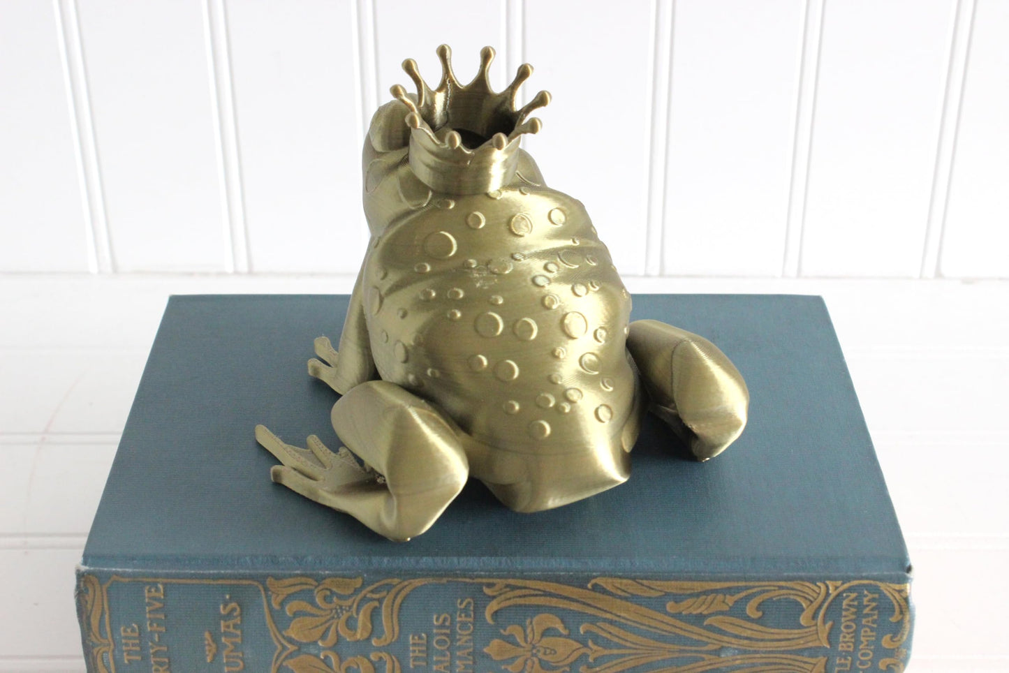 Frog Prince Figurine, Frog King with Crown, Fairytale Nursery Decor