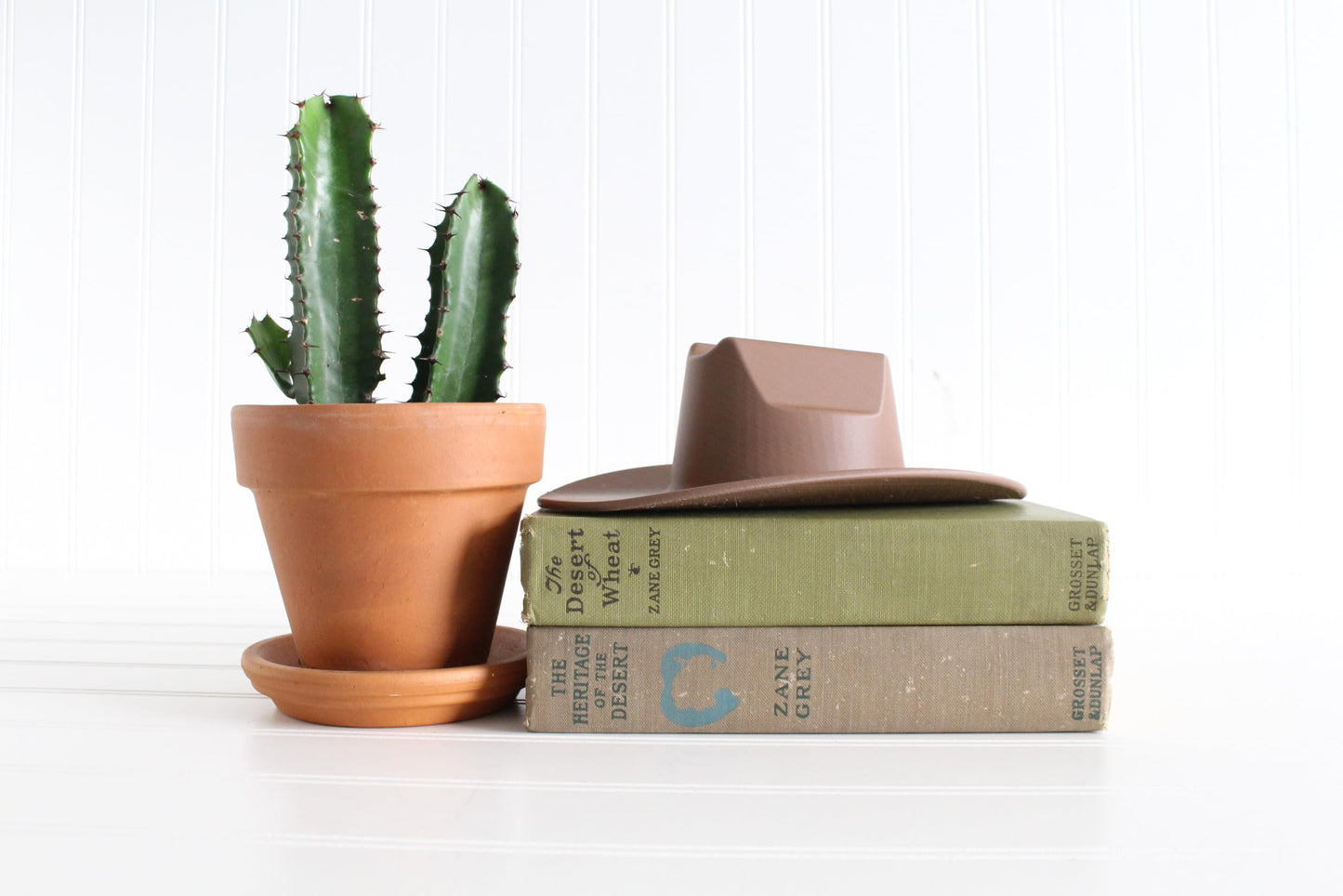 Cowboy Hat Decor, Cowgirl Hat Figurine, Country Western Home Decor, Southwestern Party Decor