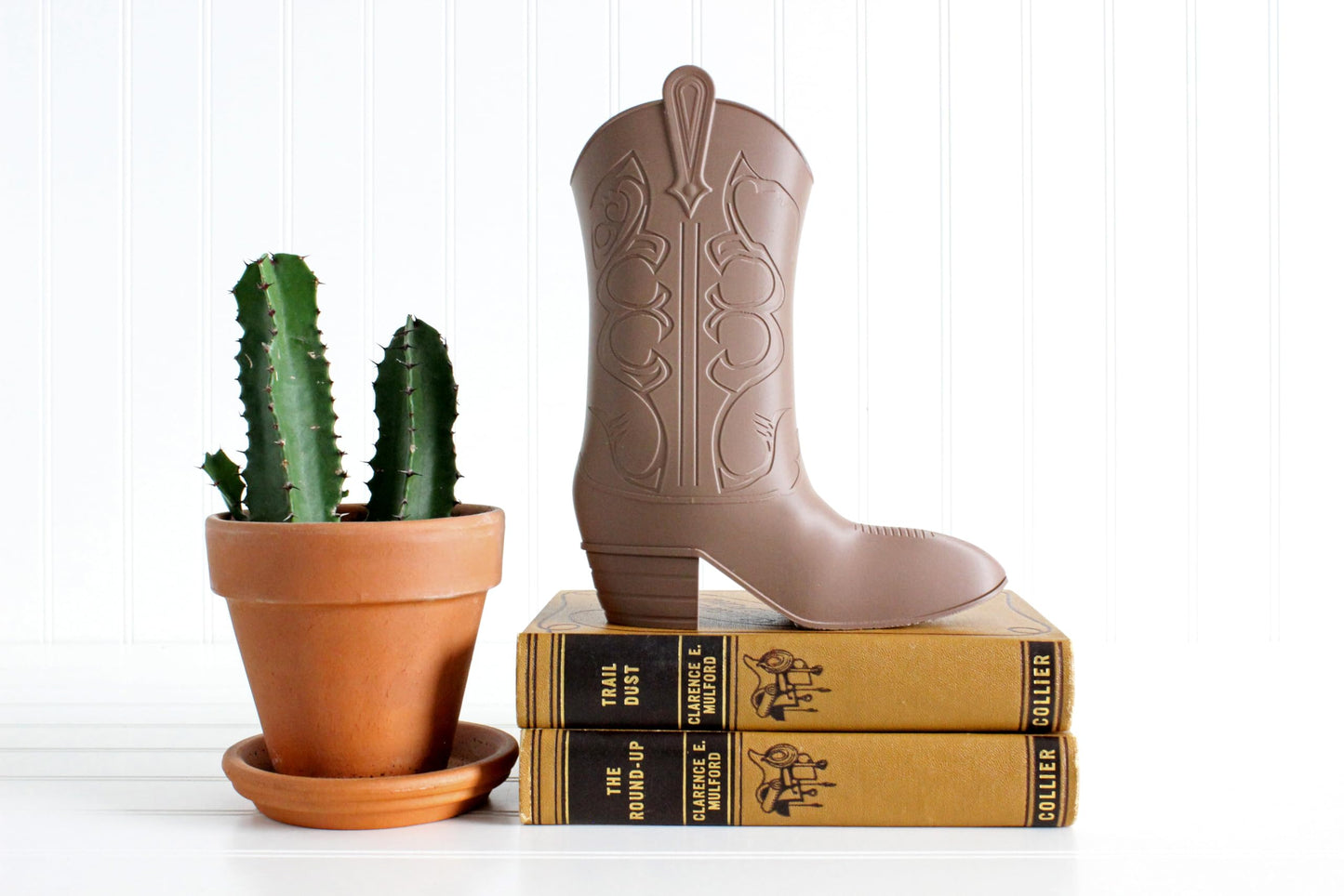 Cowboy Boot Figurine, Country Western Home Decor, Gifts for Cowgirls, Boot Vase