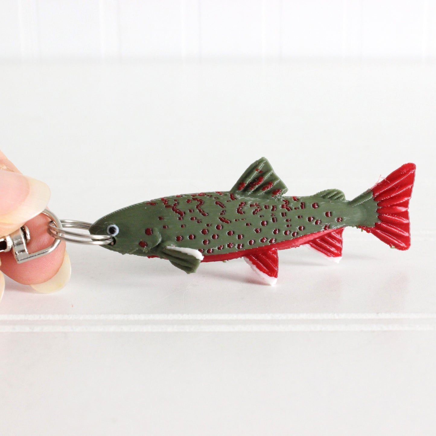 Fish Keychain - Trout Rainbow, Brown, Brook - Animal Keychain - Fisherman