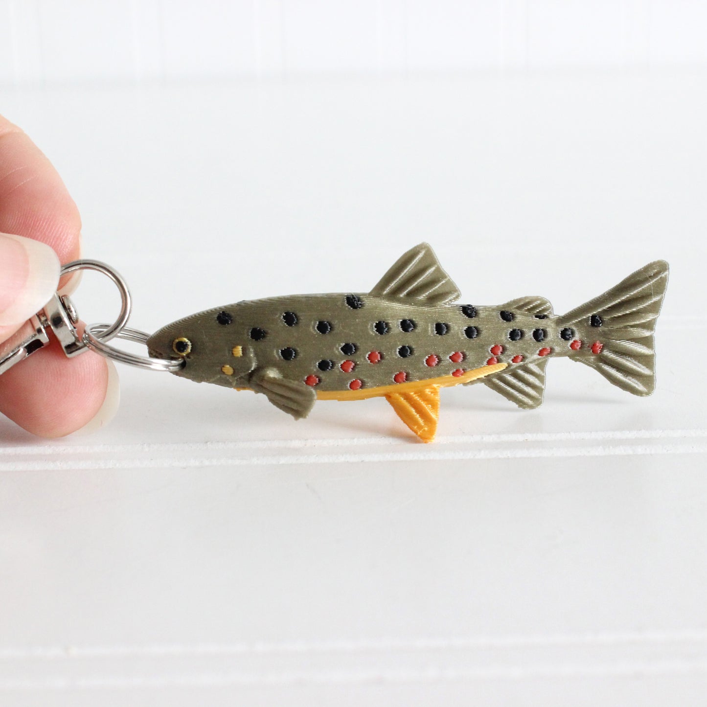 Fish Keychain - Trout Rainbow, Brown, Brook - Animal Keychain - Fisherman