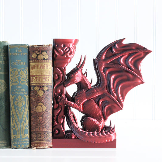 Dragon Bookend, Bookshelf Decor, 3D Print