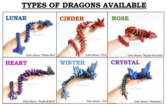 Articulated Dragon, Desk Toy, Bookshelf Decor, 3D Print Fidget, Dragon Egg