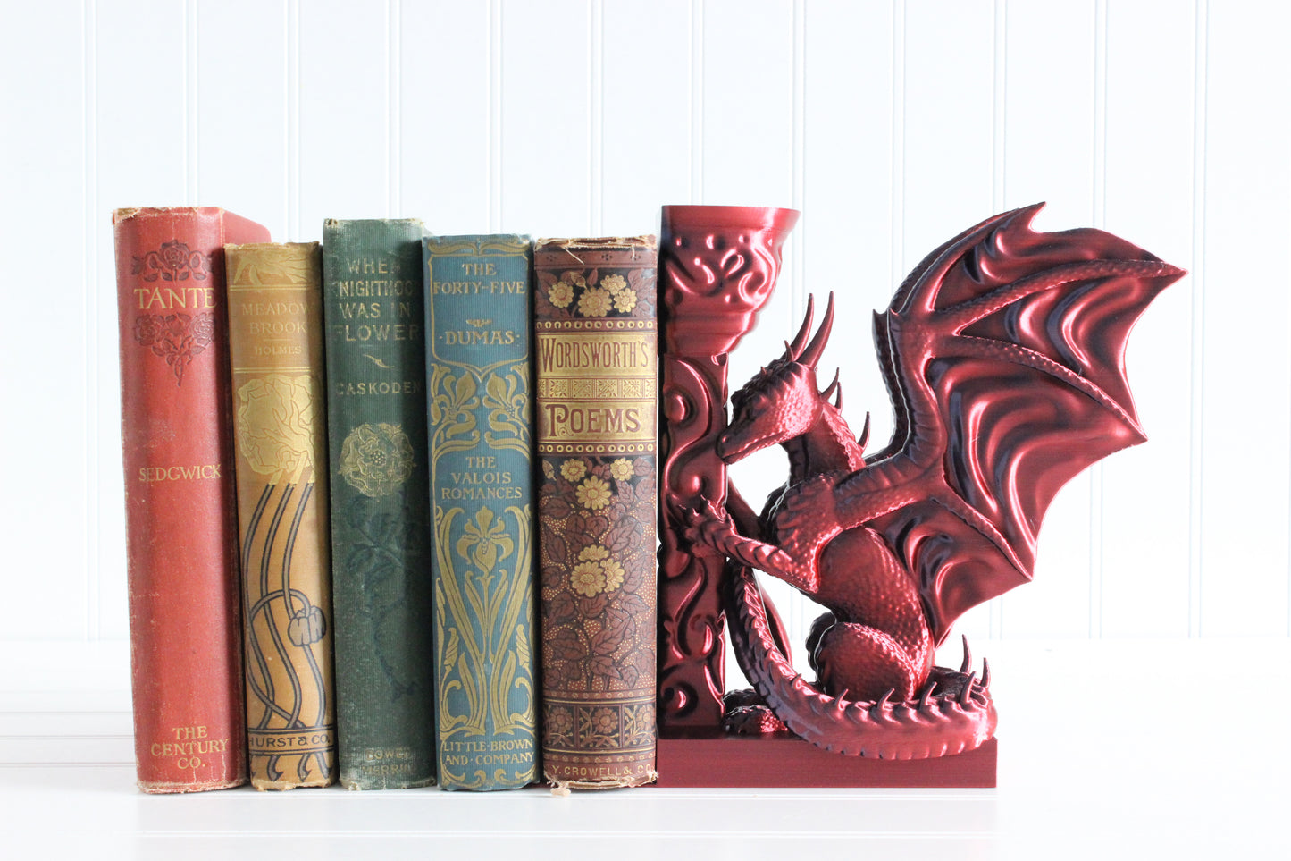 Dragon Bookend, Bookshelf Decor, 3D Print