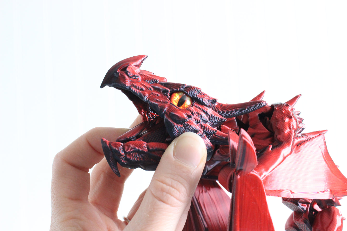 Dragon, Wyvern Dragon with Wings, Bookshelf Decor, 3D Print Articulated Fidget