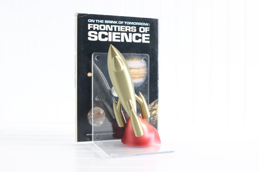Rocket Ship Bookend, Outerspace Space Age, Astronomy Astronaut, Bookshelf Decor