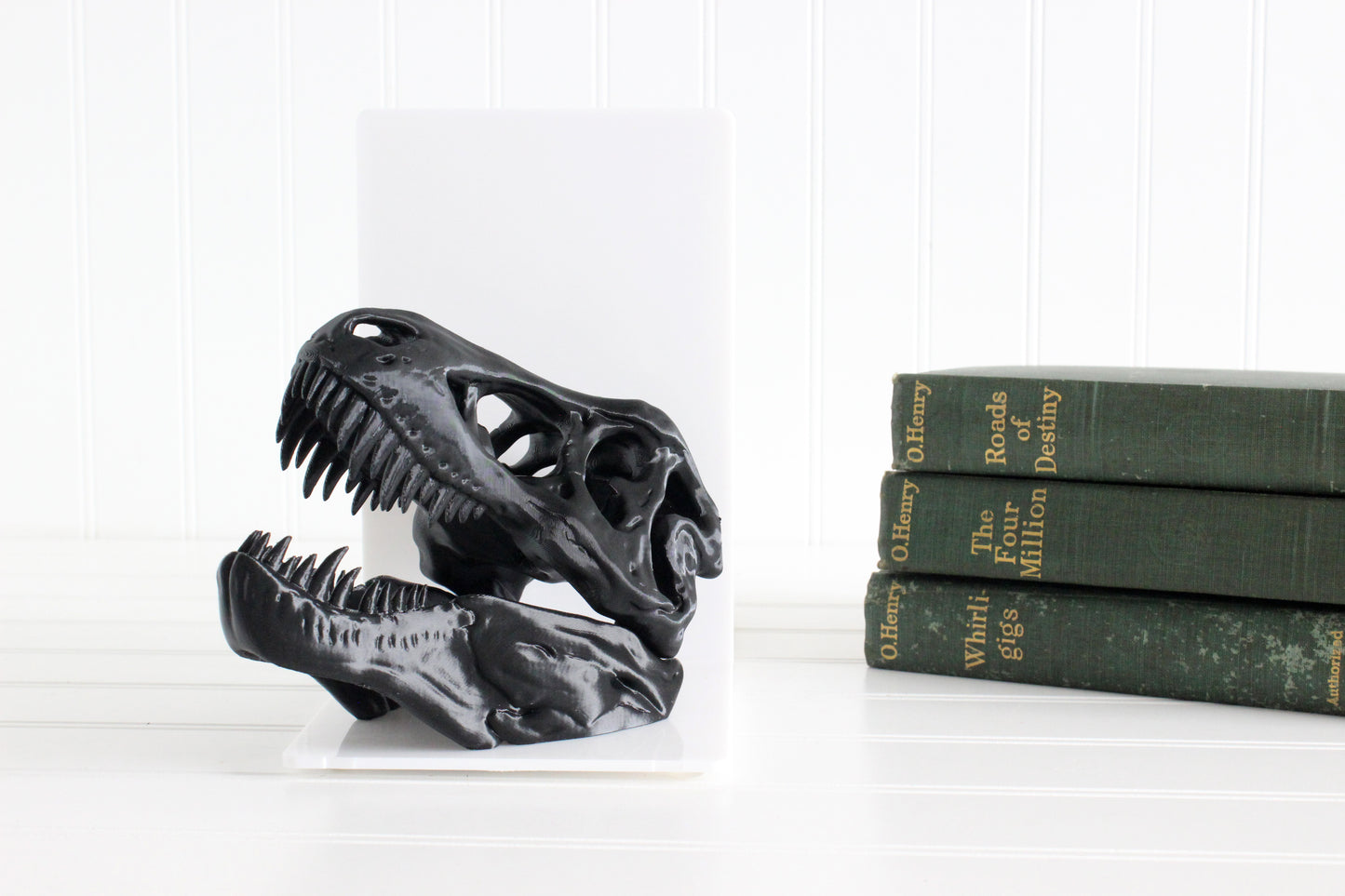 Dinosaur Bookend, T-Rex Skull, Tyrannosaurus Rex, Bookshelf Decor, Gifts for Science Teachers, Boy Bedroom