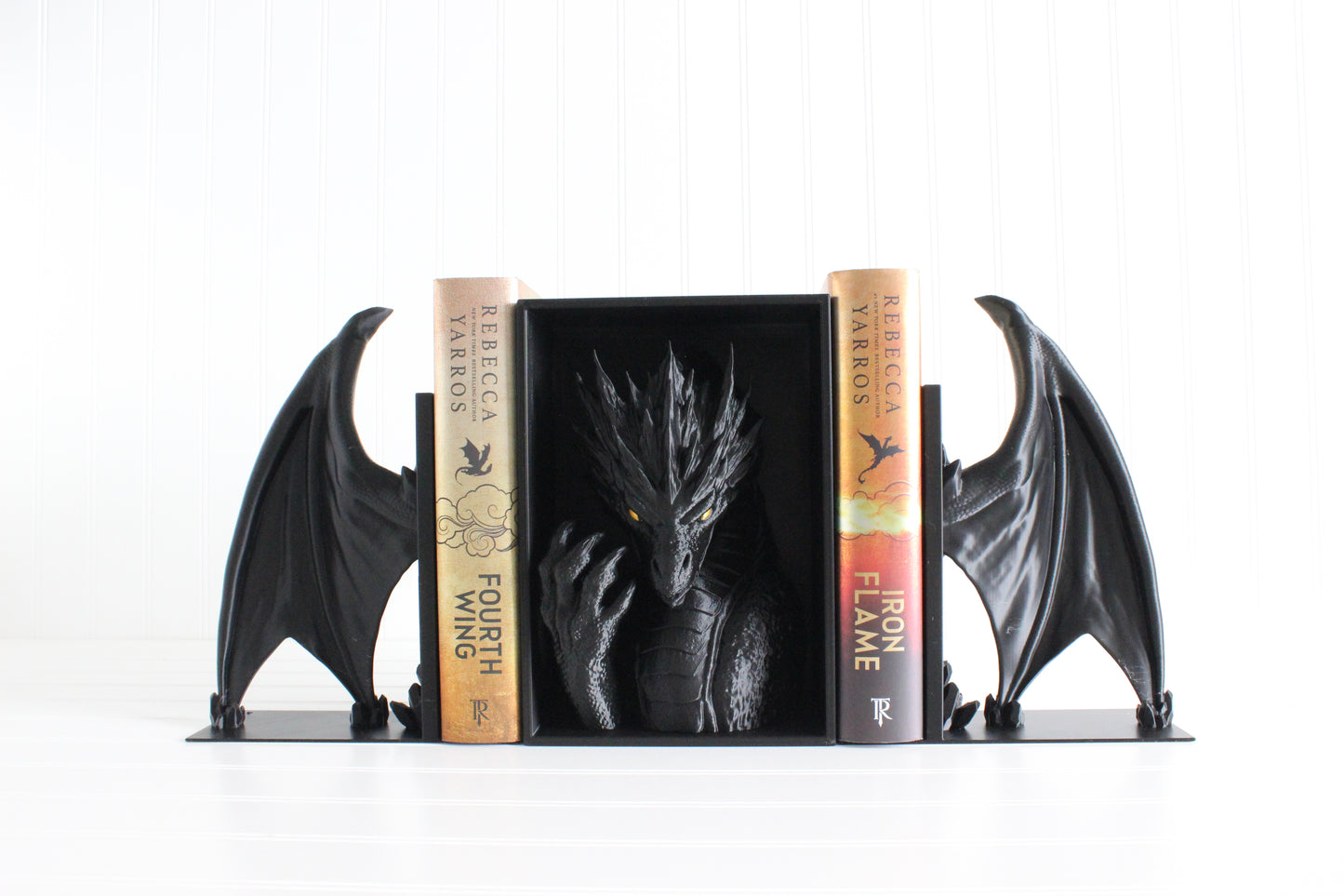 Dragon with Wings Bookends, Dragon Bookshelf Decor 3D Print