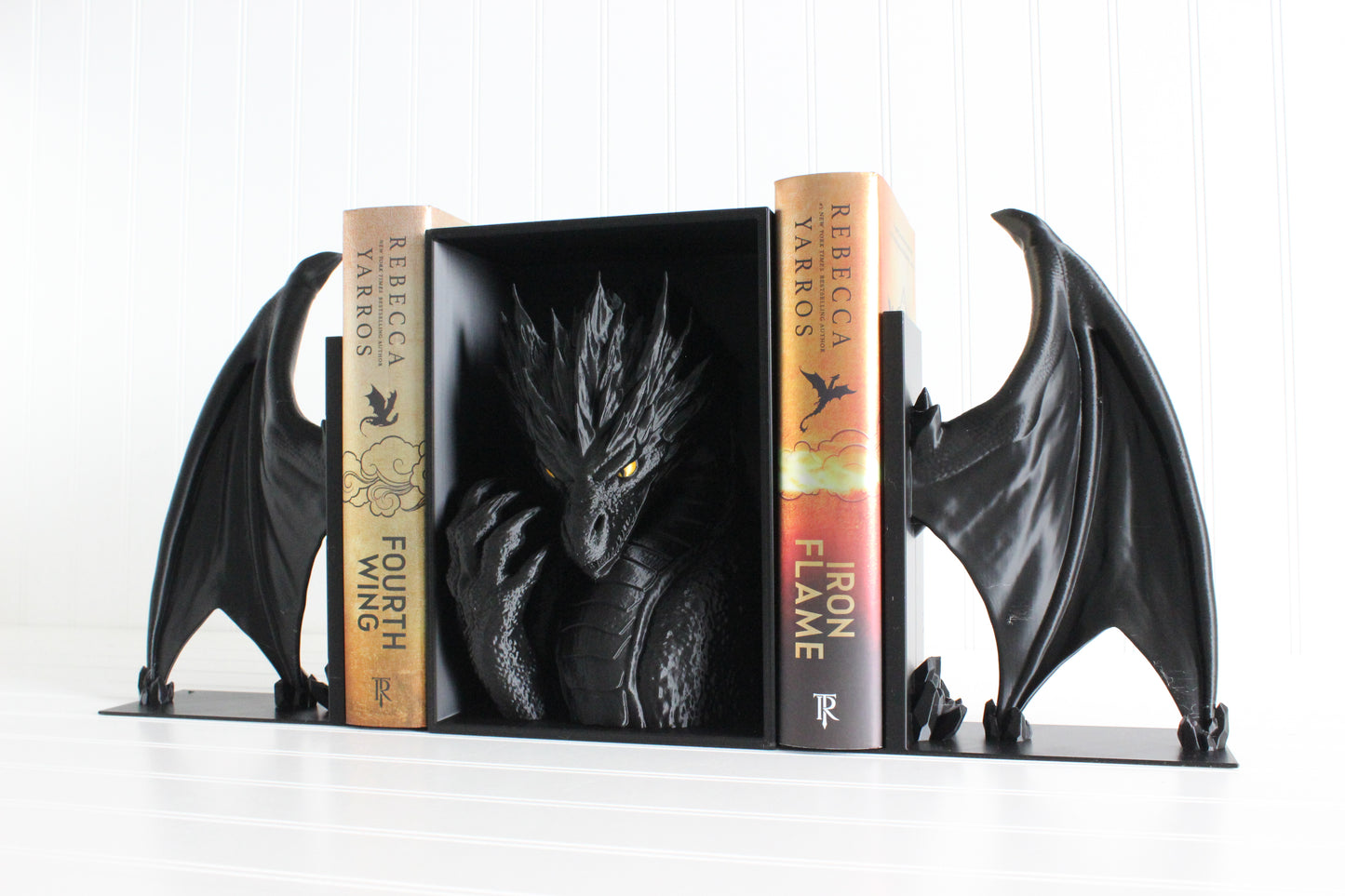 Dragon with Wings Bookends, Dragon Bookshelf Decor 3D Print
