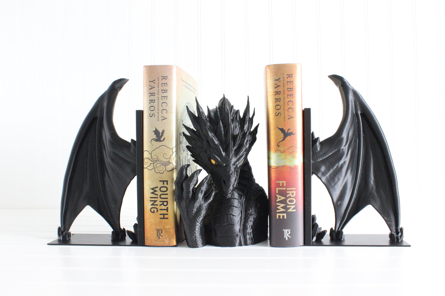 Dragon with Wings Bookends, Dragon Bookshelf Decor 3D Print
