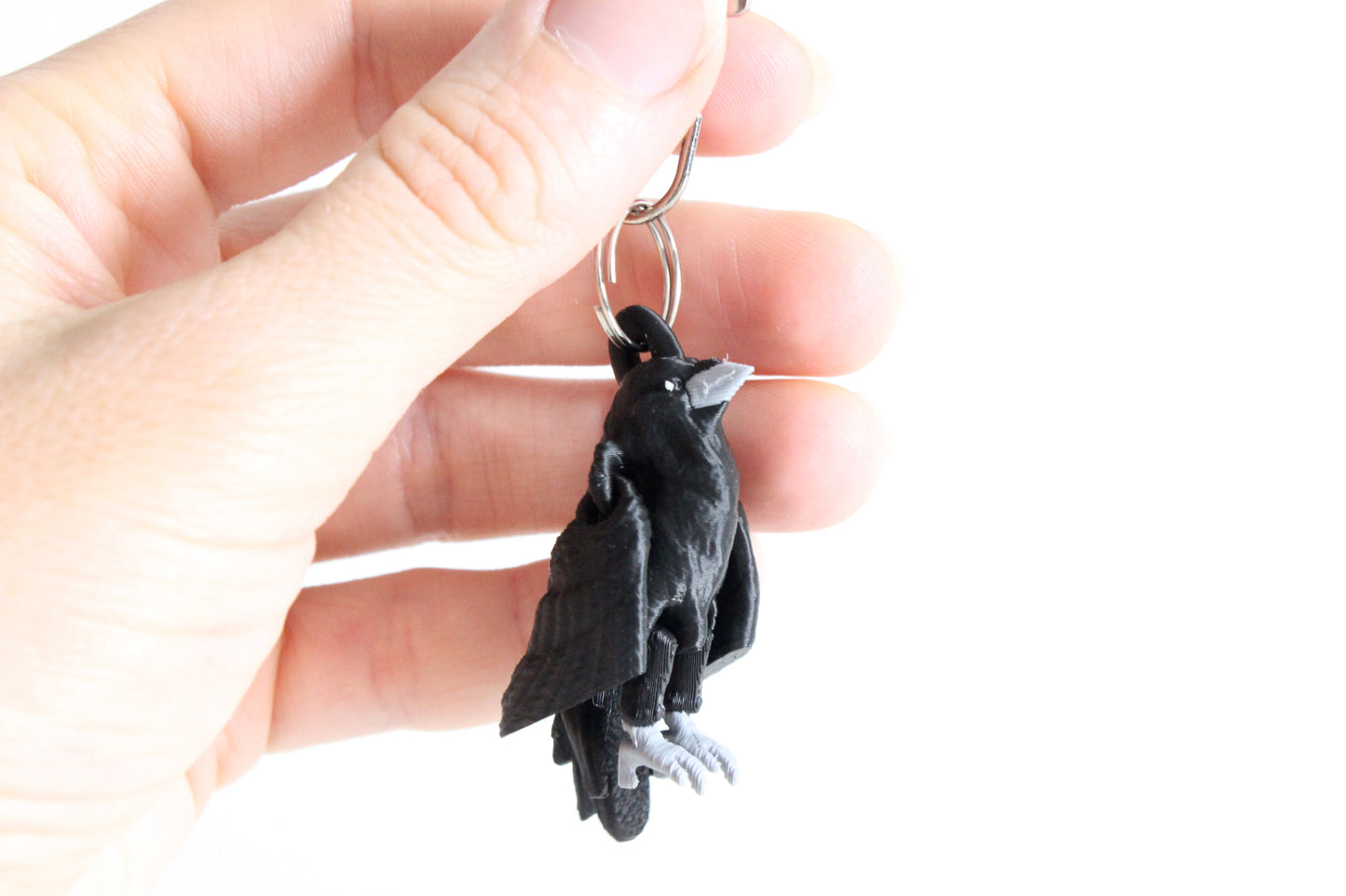 Raven Keychain - Animal Keychain for Car Keys, Backpacks, and Purses