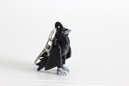 Raven Keychain - Animal Keychain for Car Keys, Backpacks, and Purses