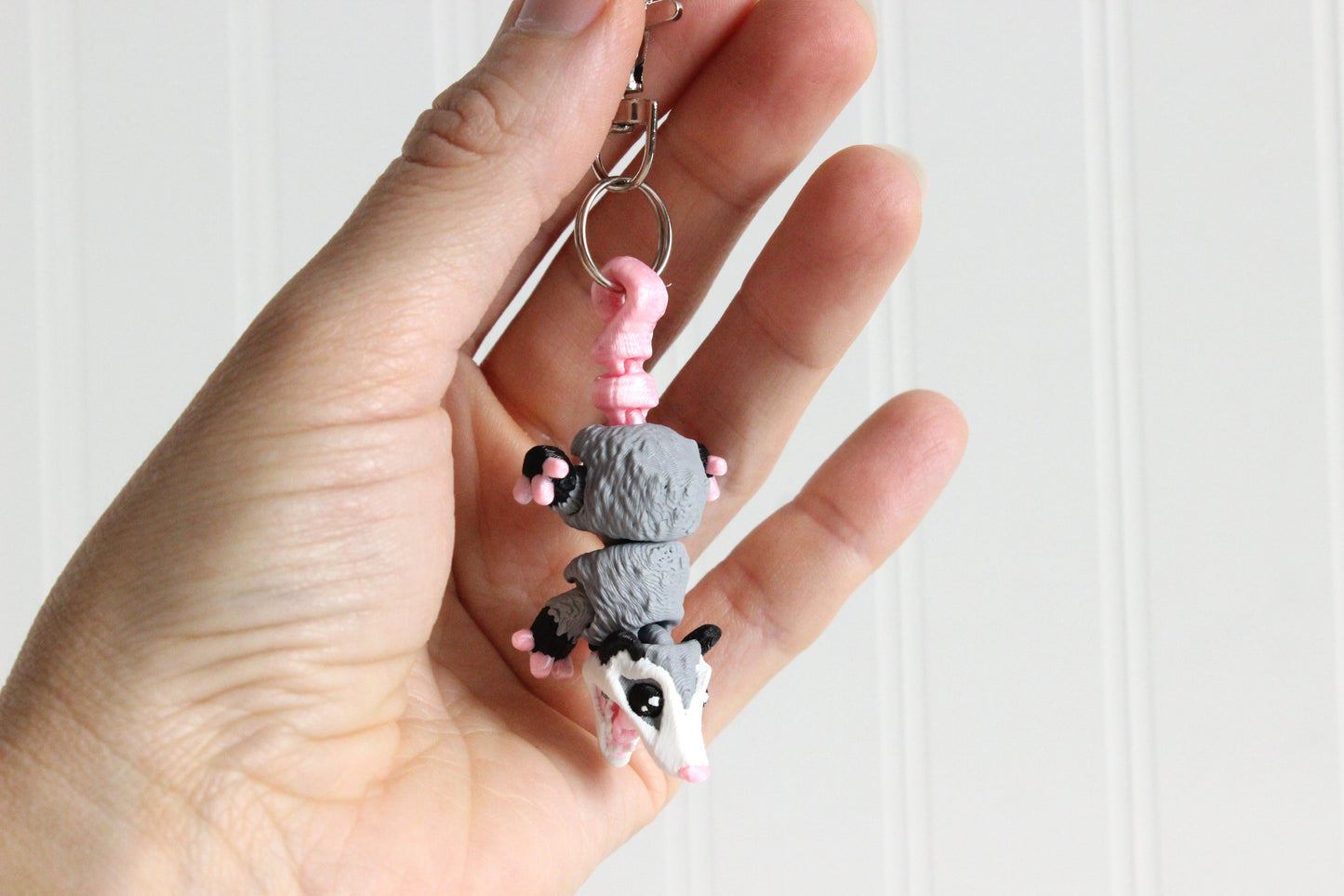 Opossum Keychain - Animal Keychain for Car Keys, Backpacks, and Purses