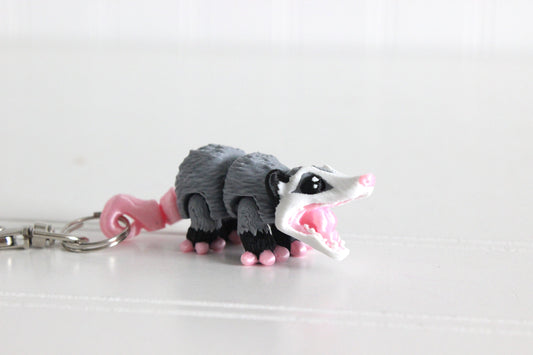 Opossum Keychain - Animal Keychain for Car Keys, Backpacks, and Purses