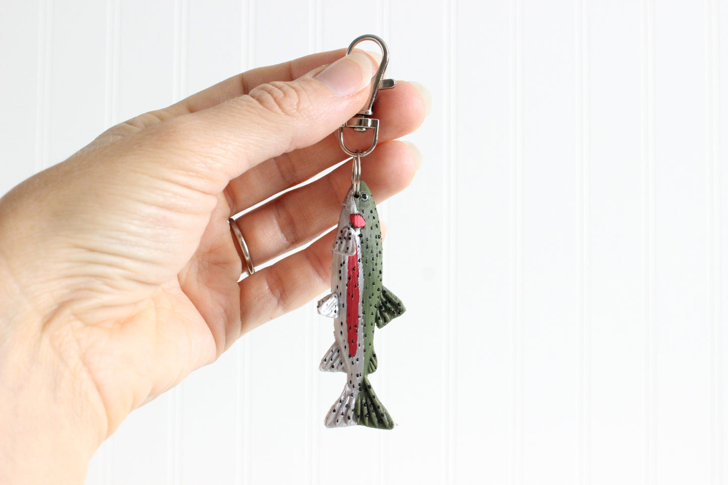 Fish Keychain - Trout Rainbow, Brown, Brook - Animal Keychain - Fisherman