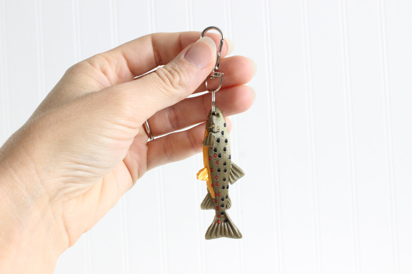 Fish Keychain - Trout Rainbow, Brown, Brook - Animal Keychain - Fisherman
