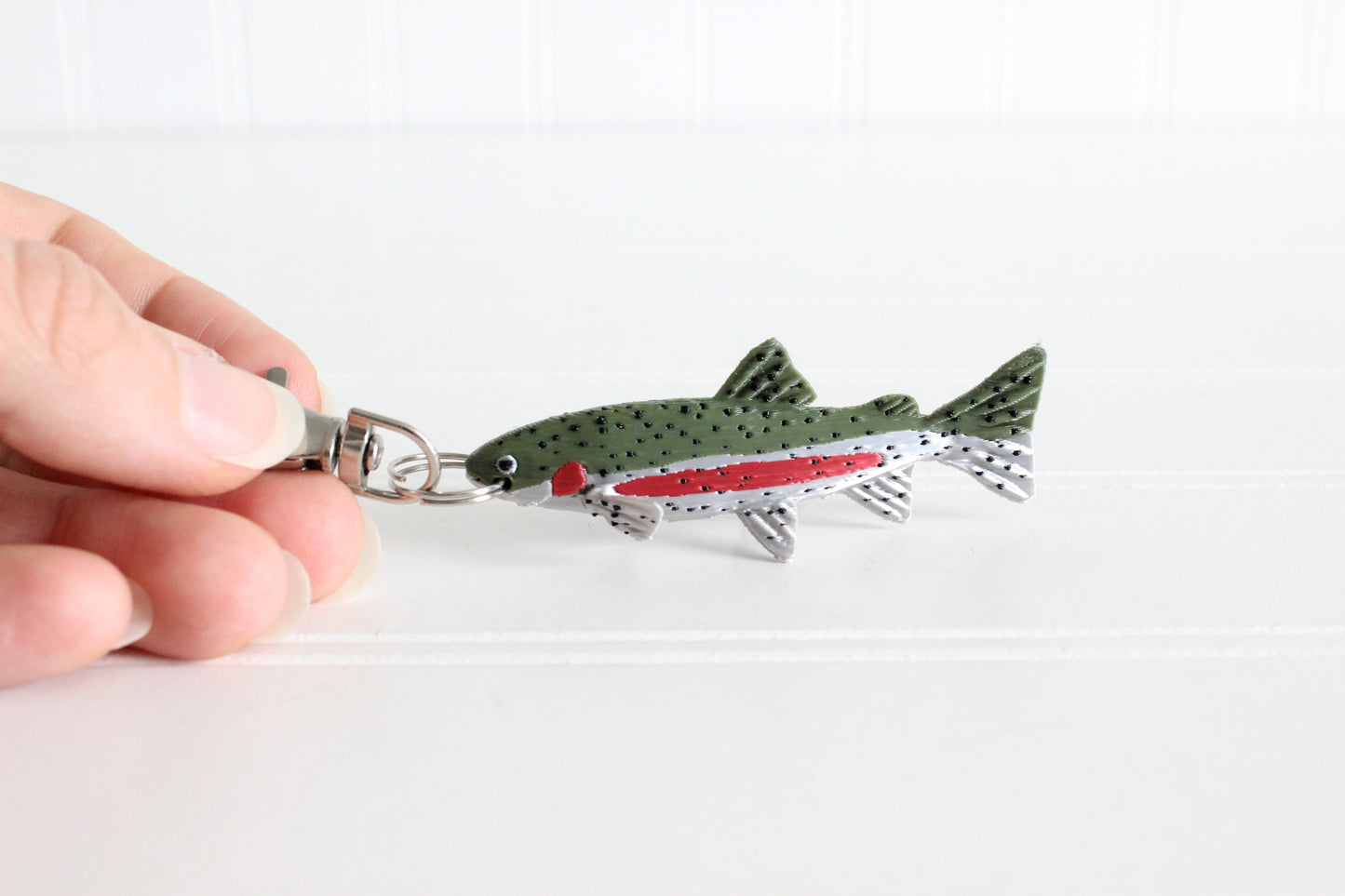 Fish Keychain - Trout Rainbow, Brown, Brook - Animal Keychain - Fisherman