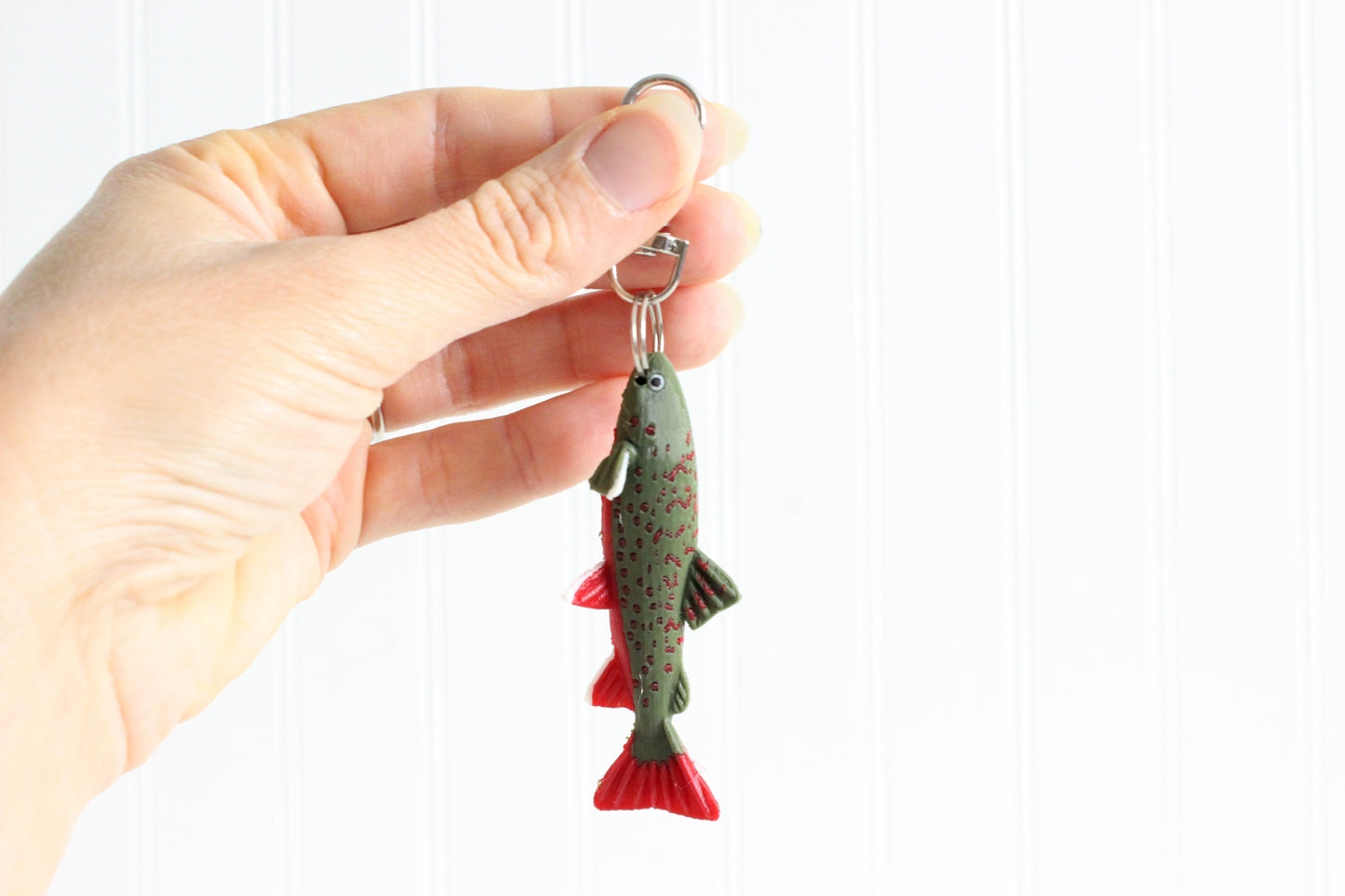 Fish Keychain - Trout Rainbow, Brown, Brook - Animal Keychain - Fisherman