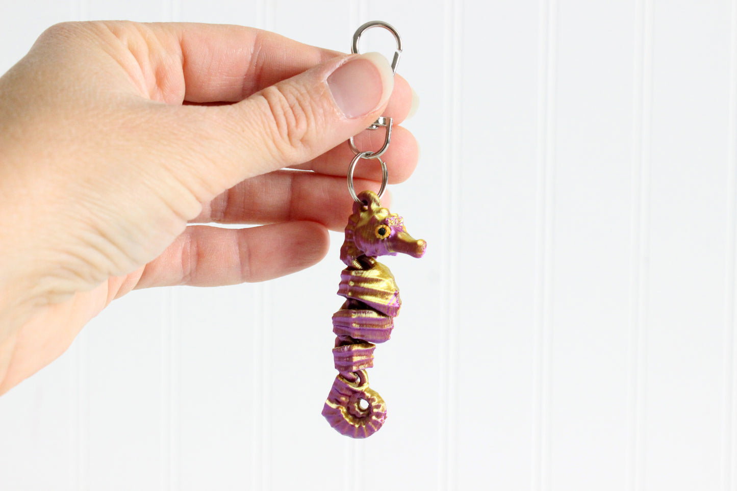 Seahorse Keychain - Critter Keychain for Car Keys, Backpacks, and Purses