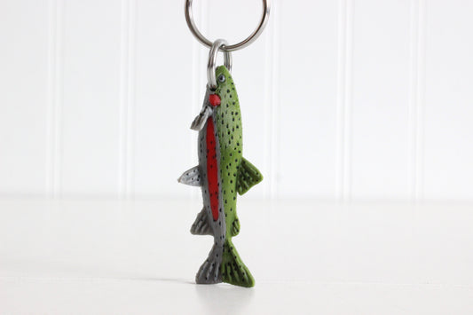 Fish Keychain - Rainbow Trout  - Animal Keychain - Fisherman