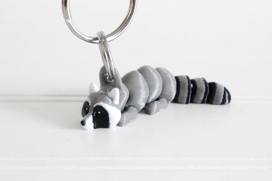 Raccoon Keychain - Critter Keychain for Car Keys, Backpacks, and Purses