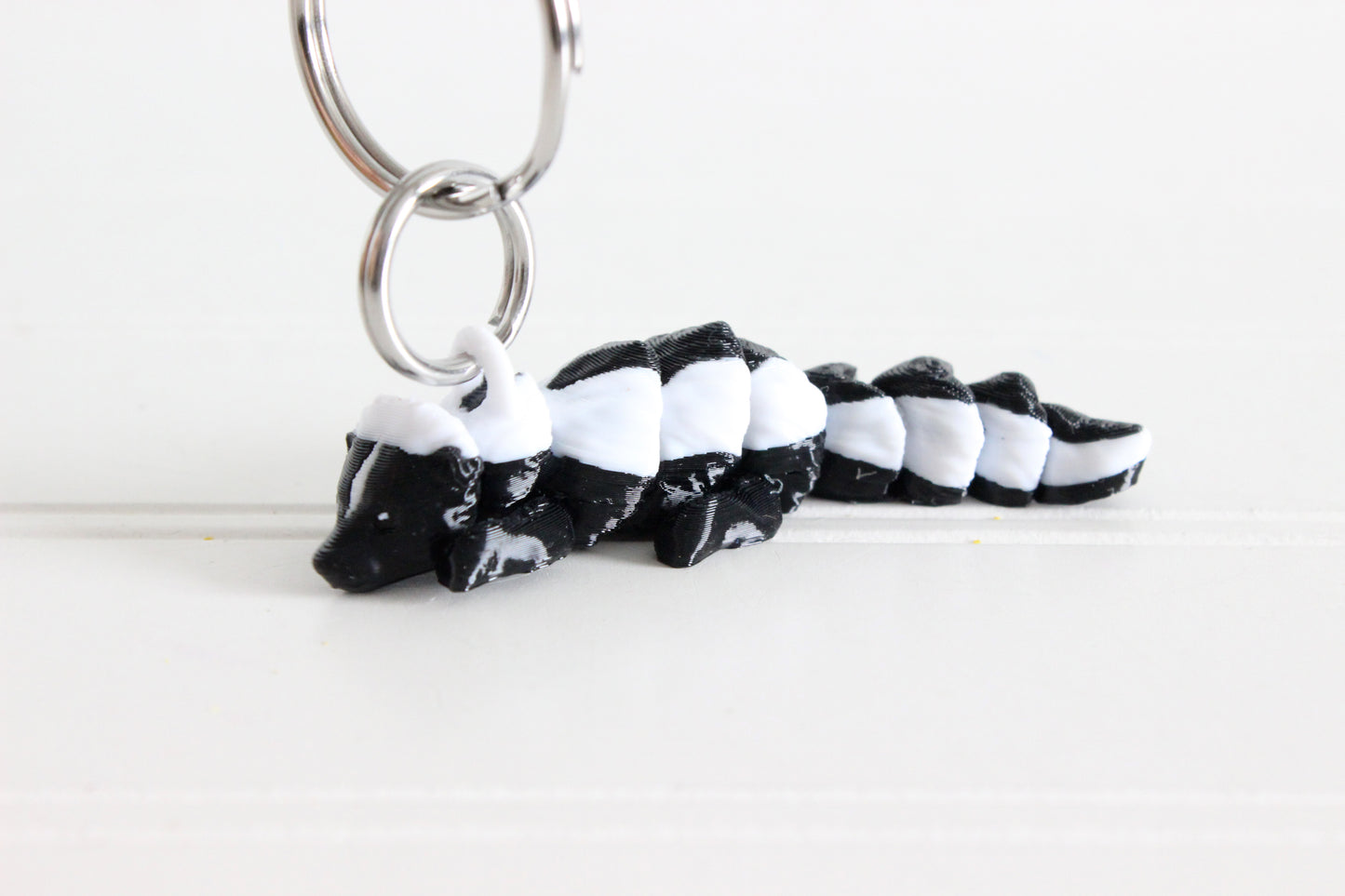 Skunk Keychain - Animal Keychain for Car Keys, Backpacks, and Purses