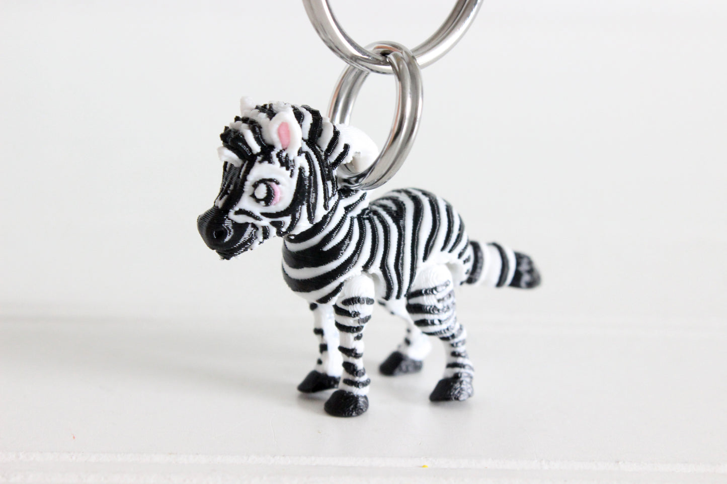 Zebra Keychain - Critter Keychain for Car Keys, Backpacks, and Purses