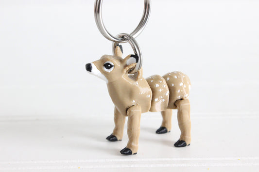 Deer Keychain - Animal Keychain for Car Keys, Backpacks, and Purses