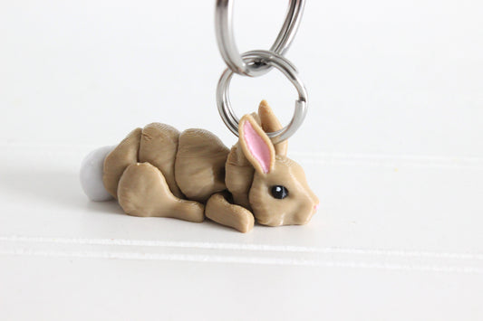 Bunny Keychain - Critter Keychain for Car Keys, Backpacks, and Purses