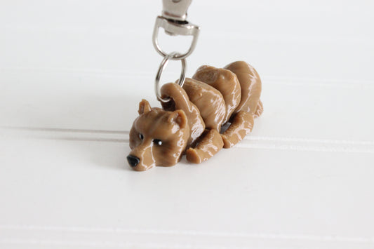 Brown Bear Keychain - Critter Keychain for Car Keys, Backpacks, and Purses