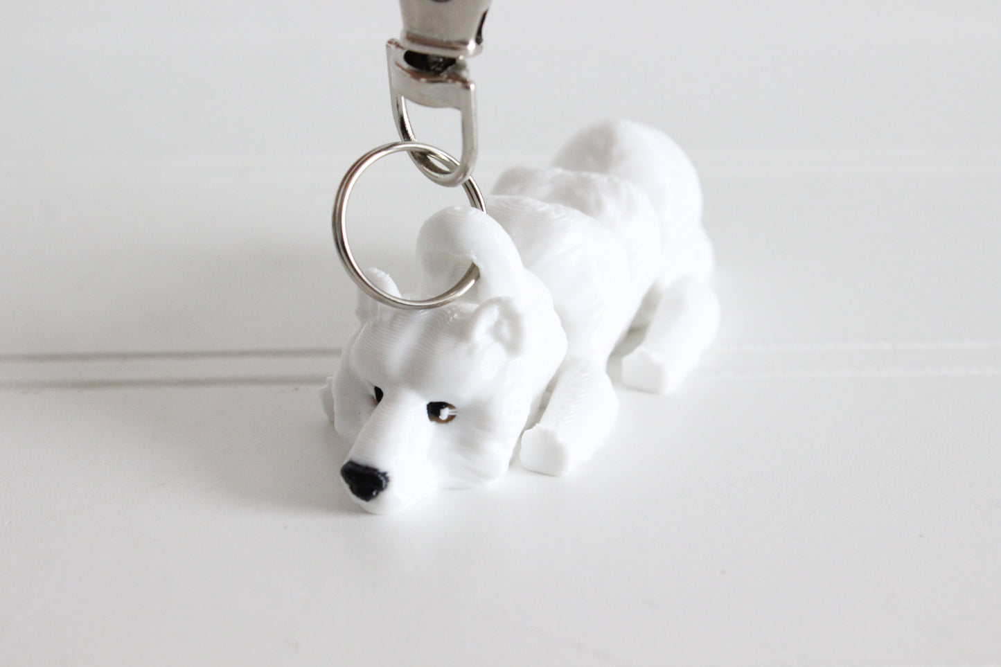 Polar Bear Keychain - Critter Keychain for Car Keys, Backpacks, and Purses