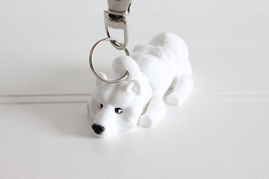 Polar Bear Keychain - Critter Keychain for Car Keys, Backpacks, and Purses