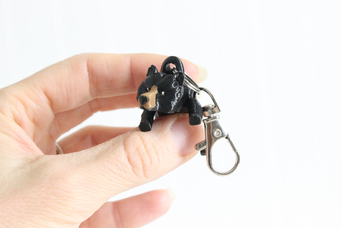 Black Bear Keychain - Animal Keychain for Car Keys, Backpacks, and Purses