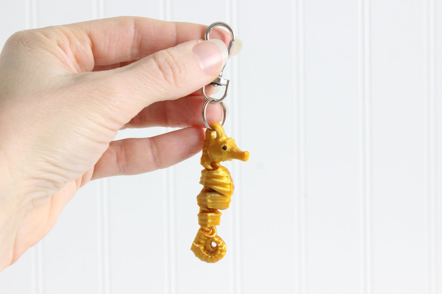 Seahorse Keychain - Critter Keychain for Car Keys, Backpacks, and Purses