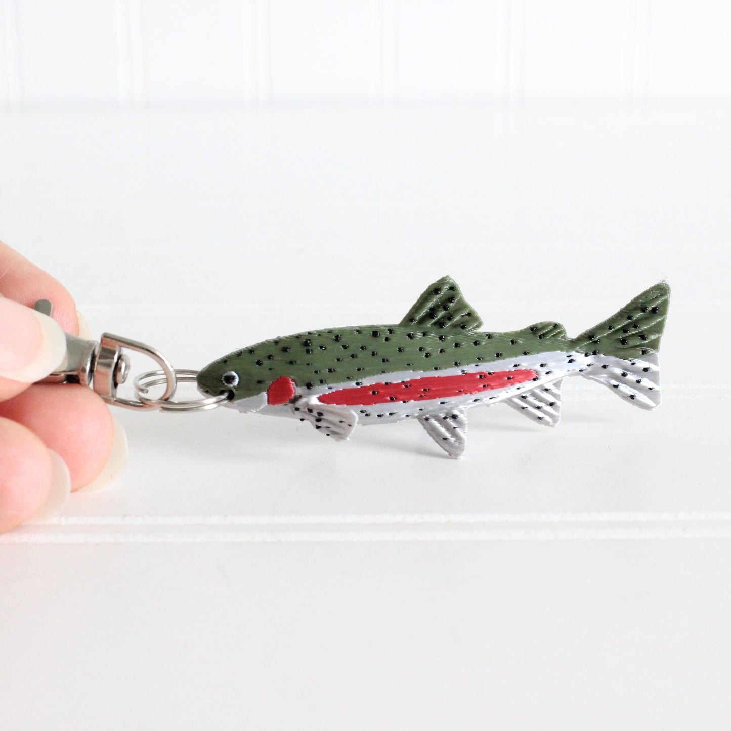 Fish Keychain - Trout Rainbow, Brown, Brook - Animal Keychain - Fisherman