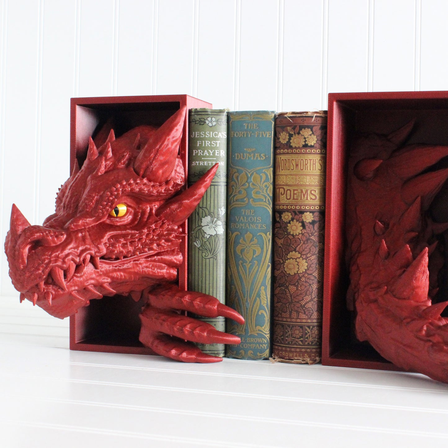 Dragon Book Nook HEAD ONLY, Dragon Head, Bookshelf Decor, 3D Print, Bookish