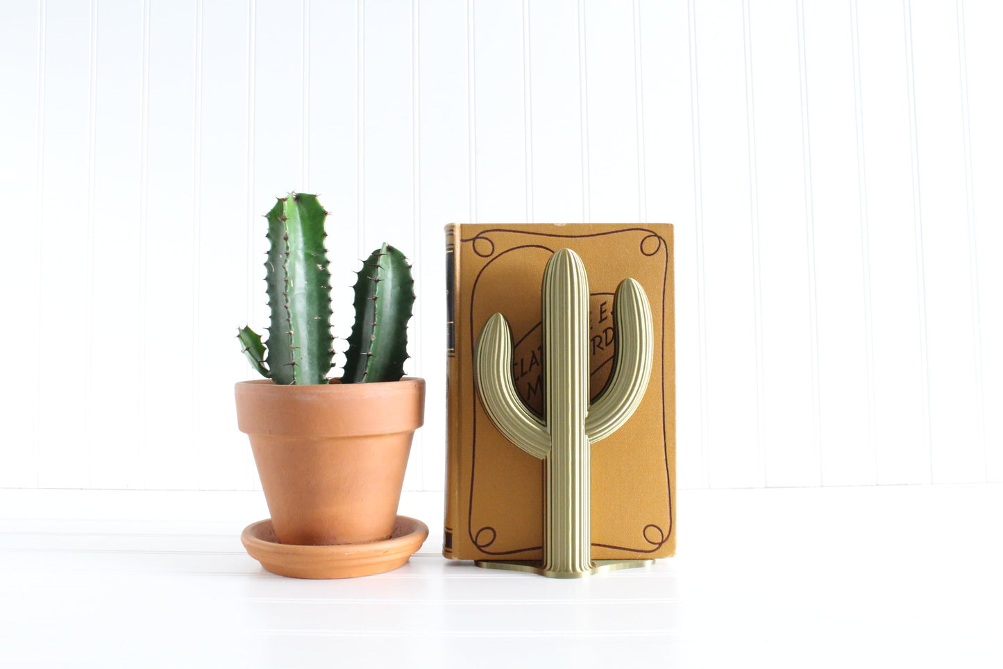 Cactus Bookend, Cacti, Southwestern Desert, Country Home Decor