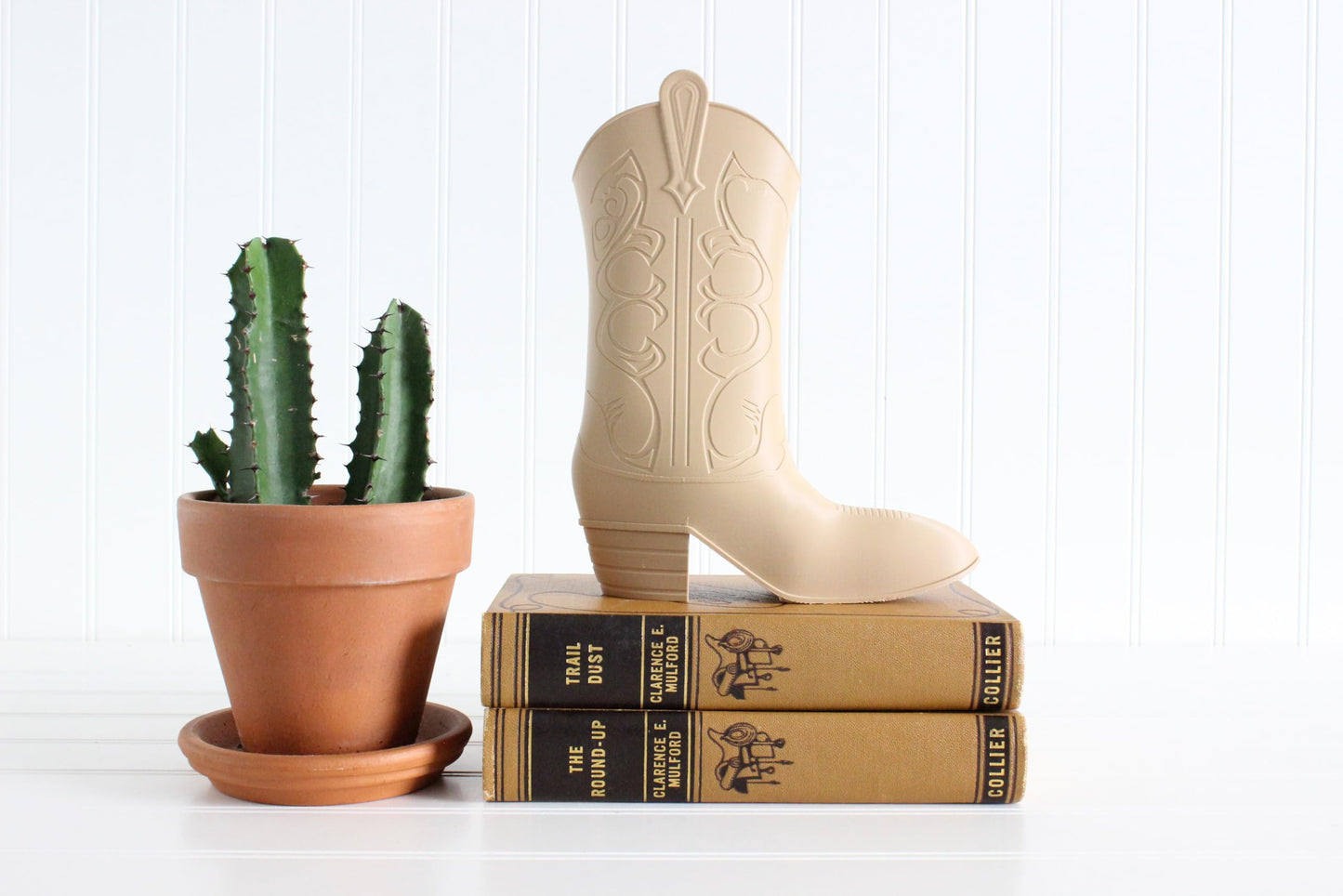 Cowboy Boot Figurine, Country Western Home Decor, Gifts for Cowgirls, Boot Vase