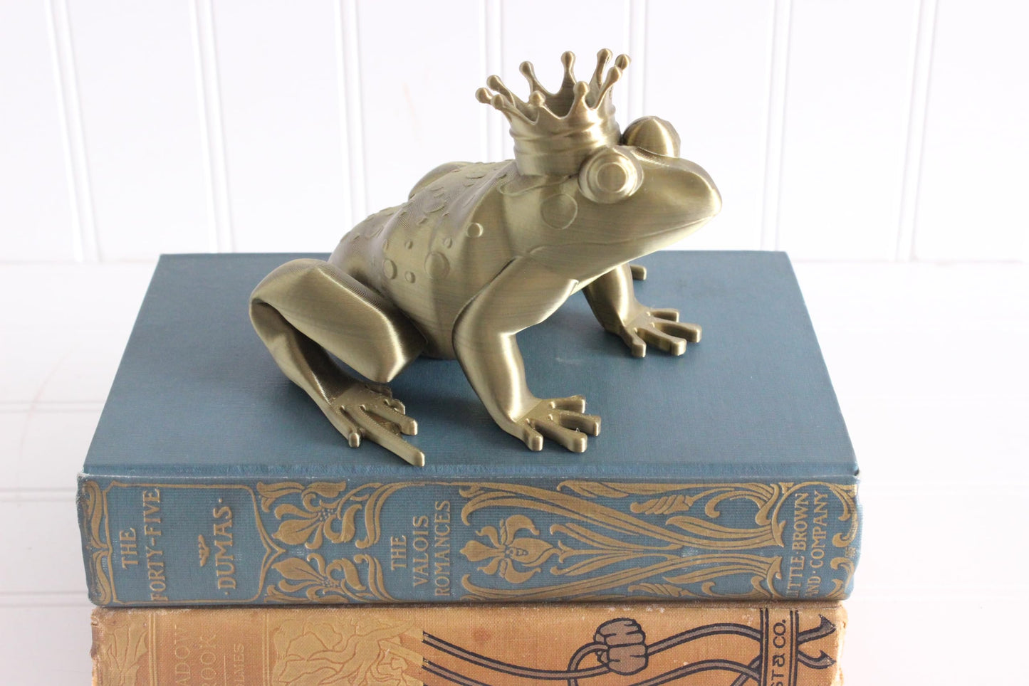 Frog Prince Figurine, Frog King with Crown, Fairytale Nursery Decor